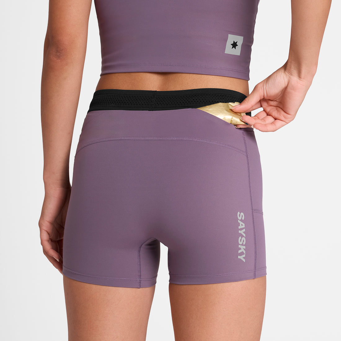 W Flow+ Race Short Tights 4&quot; - Purple