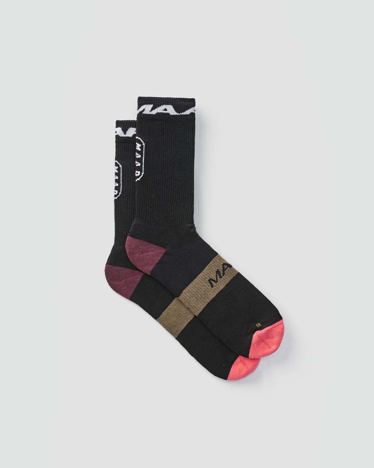 black with pink color Path Sock