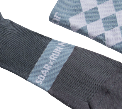 Diamond Crew Sock | Lilac/grey