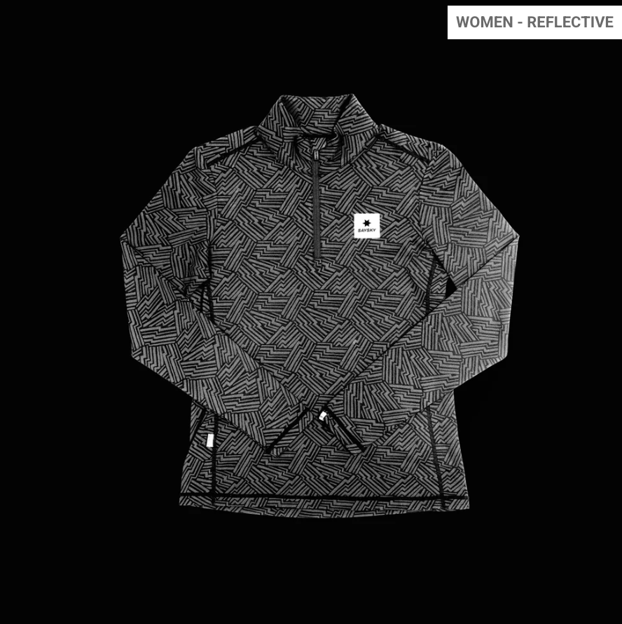 W Reflective Pace 1/2 Zip Long Sleeve - Black