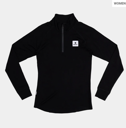 W Merino 165 Base 1/2 Zip Long Sleeve - Black