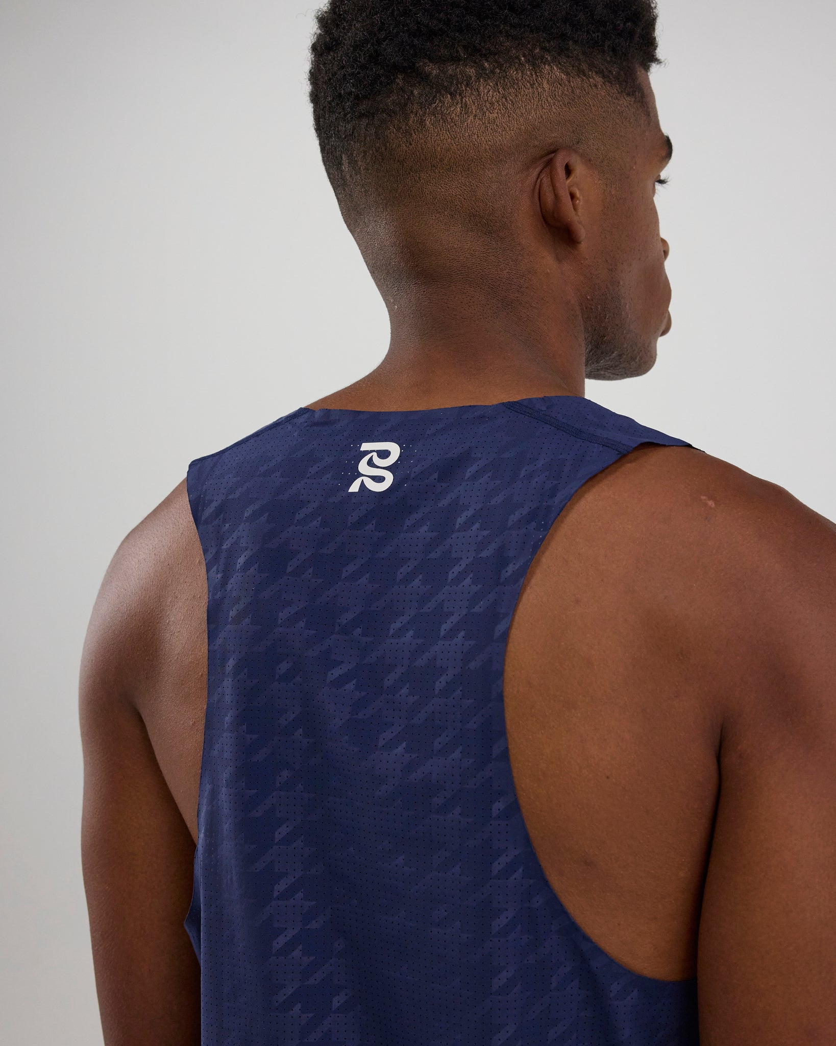 Embossed Vento™ Performance Singlet - NY Navy