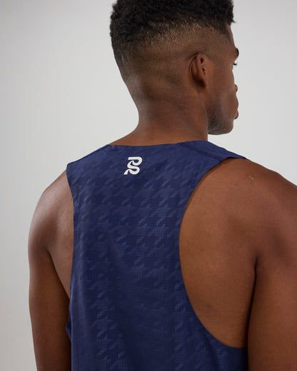 Embossed Vento™ Performance Singlet - NY Navy