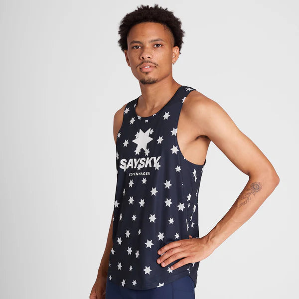 Star Combat Singlet - Blue/White