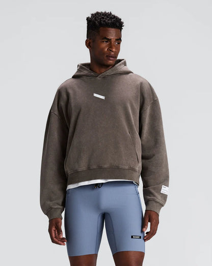 Unisex Chroma Wash Cropped Hoodie - Cocoa