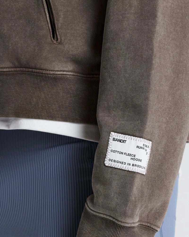 Unisex Chroma Wash Cropped Hoodie - Cocoa