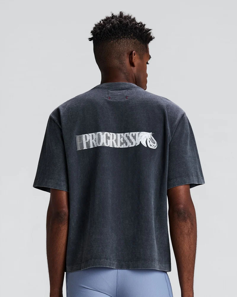 Unisex Heavyweight Cotton Box Tee - Black Chroma Wash