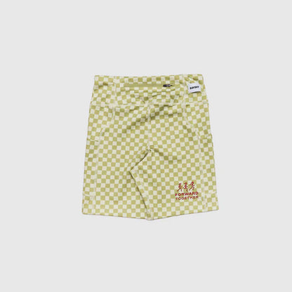 W Checker Combat+ Short Tights 7” - Green Aop