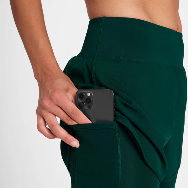 W Checker Pace 2 in 1 Shorts 3” - Green Aop
