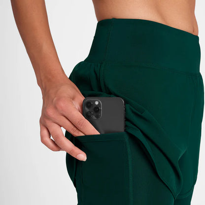 W Checker Pace 2 in 1 Shorts 3” - Green Aop