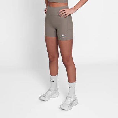 W Combat+ Rib Short Tights 4” - Taupe
