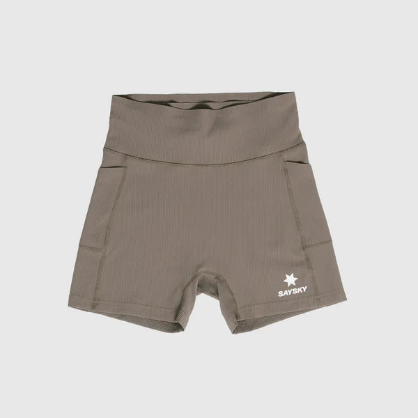 W Combat+ Rib Short Tights 4” - Taupe