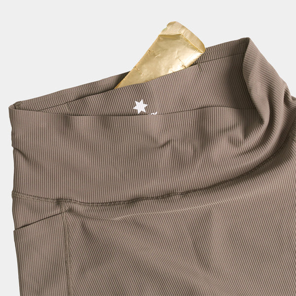 W Combat+ Rib Short Tights 4” - Taupe