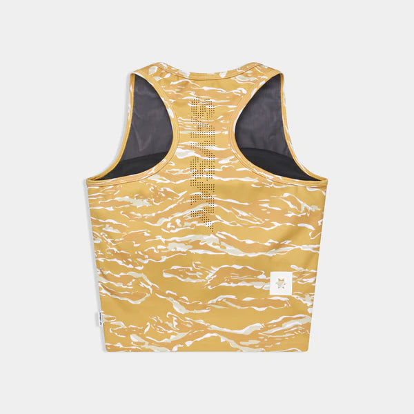 W Tiger Combat Crop Top - Yellow Camo
