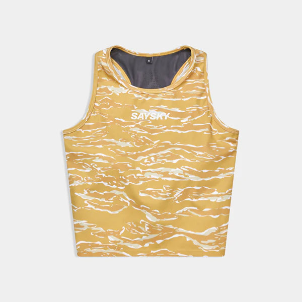 W Tiger Combat Crop Top - Yellow Camo