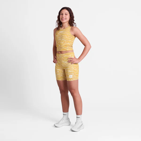 W Tiger Combat Crop Top - Yellow Camo