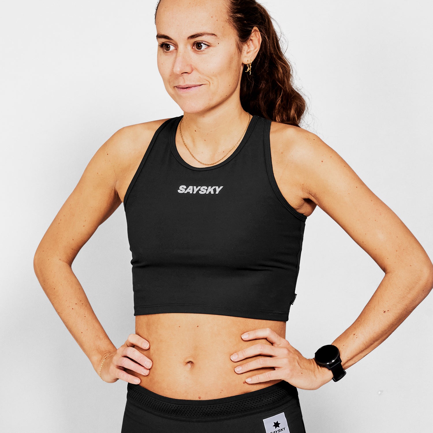 W Flow Race Crop Top - Black