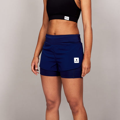 W 2 in 1 Pace Shorts 3" - Blue