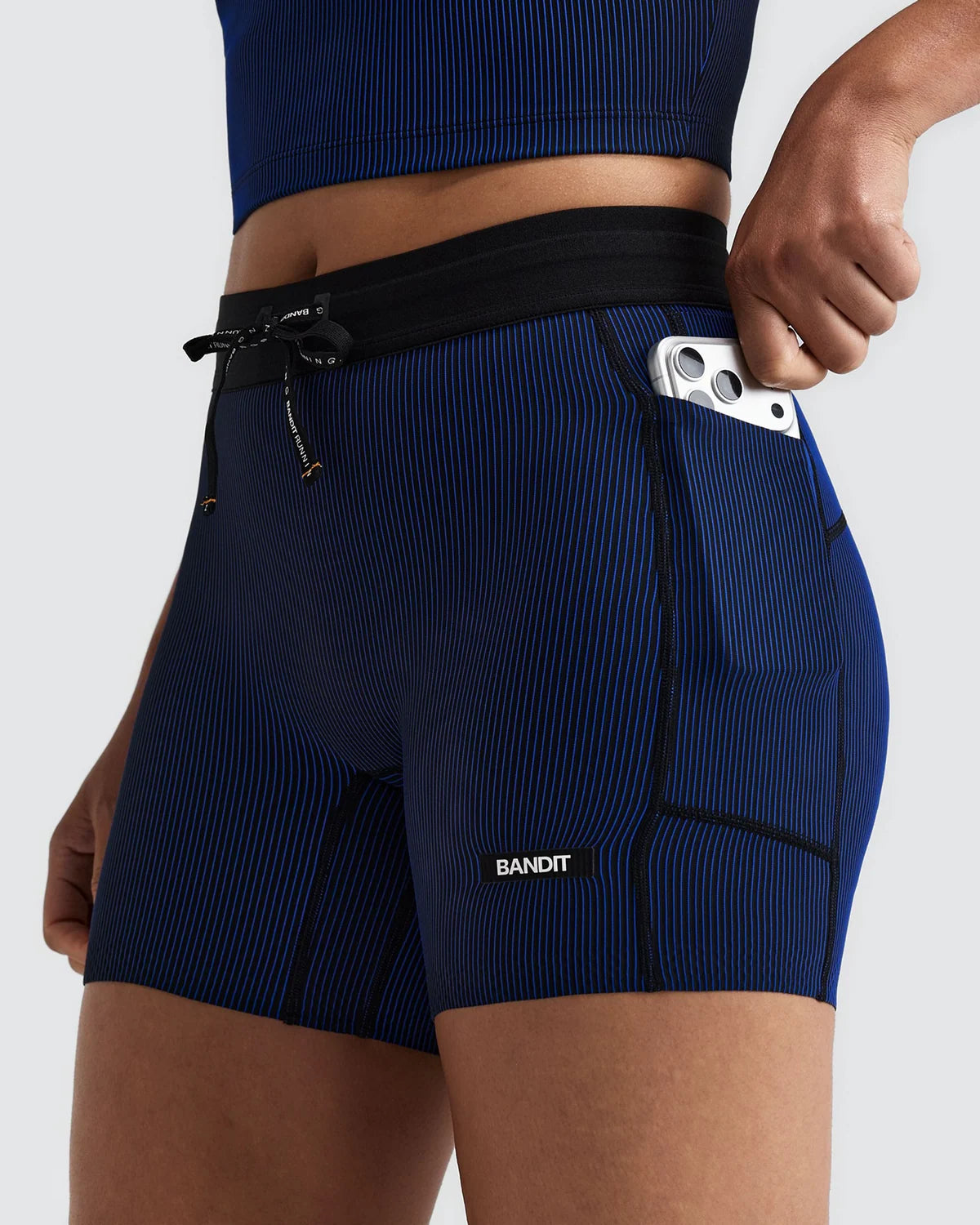 Striped Cadence™ 5" Compression Bottom - Black / Bauhaus Blue
