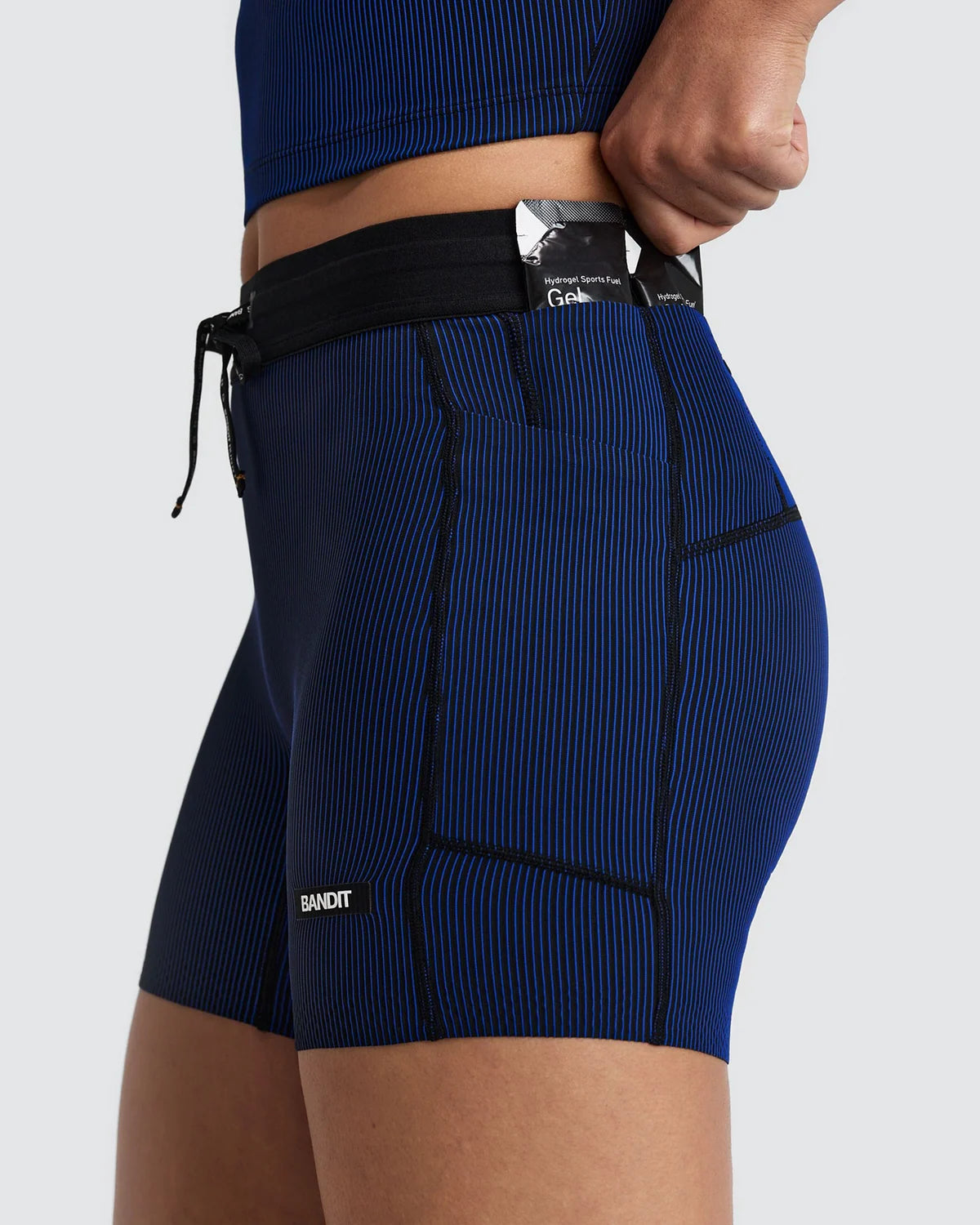 Striped Cadence™ 5" Compression Bottom - Black / Bauhaus Blue
