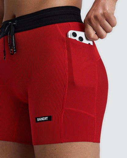 Striped Cadence™ 5" Compression Bottom - Oxide Red / Signal Red