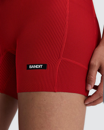 Striped Cadence™ 5" Compression Bottom - Oxide Red / Signal Red