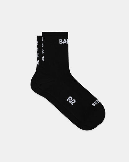 Lite Run™ Spring Motif Quarter Socks (2 Pack) - Black