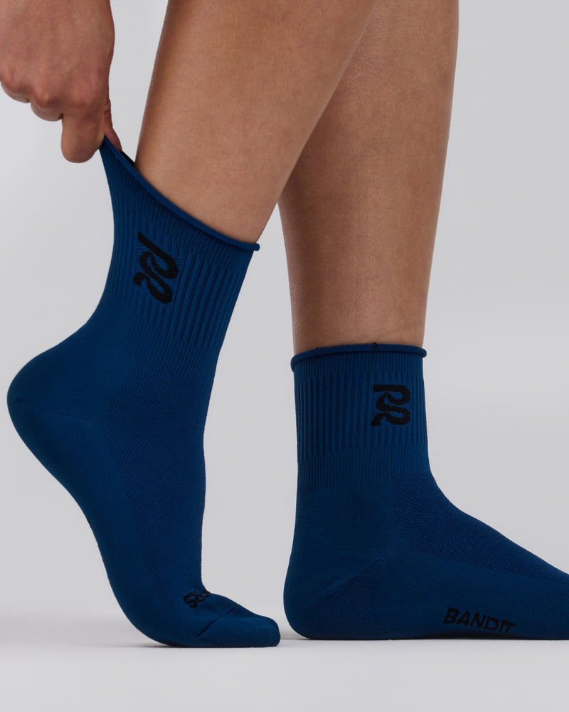 Lite Run™ Ribbed Quarter Socks - Aegean (2 Pack) - M/L
