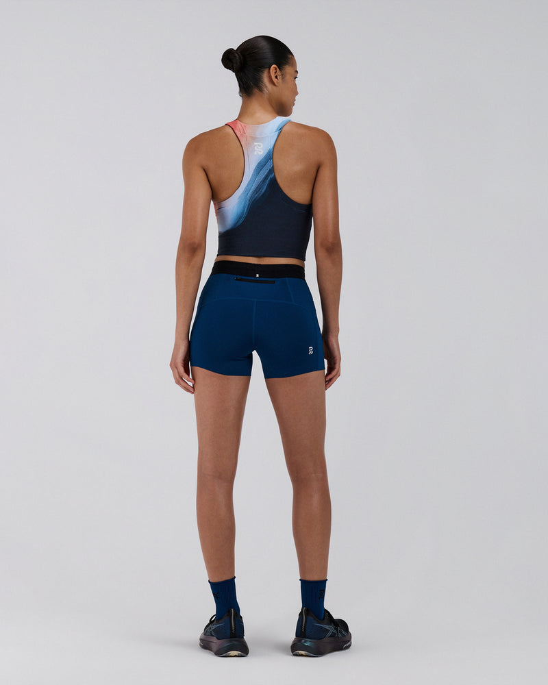 Lite Run™ Ribbed Quarter Socks - Aegean (2 Pack) - M/L